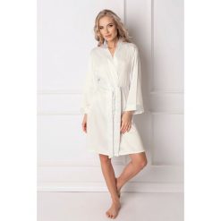 Elegancki damski szlafrok Classy. Szare piżamy damskie marki Aruelle, bez wzorów, z satyny, bez rękawów. Za 123,99 zł.