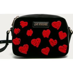 Love Moschino - Torebka. Czarne listonoszki damskie Love Moschino, w paski, ze skóry ekologicznej, na ramię, małe, bez dodatków. Za 589,90 zł.