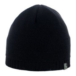 Czarna Męska Czapka Jesienno-Zimowa – 100% Wełna Merino - SPREE CPASPREECIT104b. Czarne czapki męskie Spree, na zimę, z wełny. Za 69,99 zł.