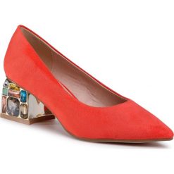 Półbuty MENBUR - 21499 Coral 0035. Pomarańczowe półbuty damskie Menbur, bez wzorów, z materiału, bez obcasa, bez zapięcia. Za 379,00 zł.