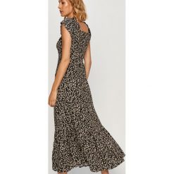 Answear - Sukienka Answear Lab. Czarne sukienki damskie ANSWEAR, na co dzień, s, w kwiaty, z wiskozy, casualowe, bez kołnierzyka, z krótkim rękawem, krótkie, midi, rozkloszowane. Za 139,90 zł.