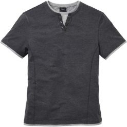 T-shirt bonprix antracytowy melanż. Szare koszulki męskie bonprix, s, bez wzorów, bez kołnierzyka. Za 44,99 zł.