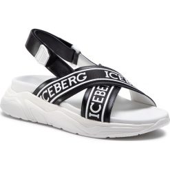 Sandały ICEBERG - 20EID1737A Comb.Nero. Czarne klapki damskie Iceberg, bez wzorów, ze skóry, bez obcasa. W wyprzedaży za 939,00 zł.