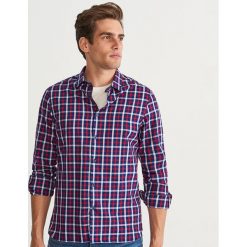 Koszula w kratę slim fit - Granatowy. Niebieskie koszule męskie slim marki TRIBORD, m, z bawełny. Za 99,99 zł.