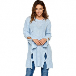 Sweter w kolorze błękitnym. Niebieskie bez kategorii Lemoniade, ze splotem, z okrągłym kołnierzem. Za 169,95 zł.