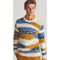 Sweter ze strukturalnej dzianiny - Wielobarwny. Swetry męskie Reserved, xl, bez wzorów, z dzianiny, bez kołnierzyka, bez kaptura. Za 139,99 zł.