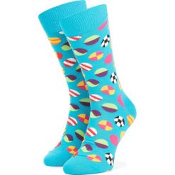 Skarpety Wysokie Unisex HAPPY SOCKS - CLD01-6700 Kolorowy Niebieski. Niebieskie skarpetki męskie Happy Socks, bez wzorów, z elastanu. Za 39,90 zł.