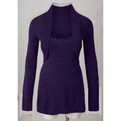 Sweter z bolerkiem 2 w 1 bonprix lila. Fioletowe swetry klasyczne damskie bonprix. Za 79,99 zł.