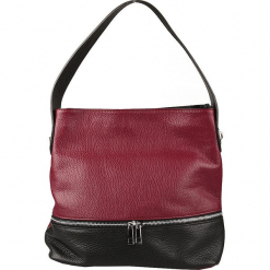 Skórzana torebka w kolorze bordowo-czarnym - 30 x 30 x 13 cm. Czerwone torebki klasyczne damskie Classe Regina, w paski, z materiału. W wyprzedaży za 363,95 zł.