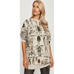 Desigual - Bluza bawełniana. Szare bluzy damskie Desigual, s, bez wzorów, z bawełny, z długim rękawem, długie, bez kaptura. Za 419,90 zł.