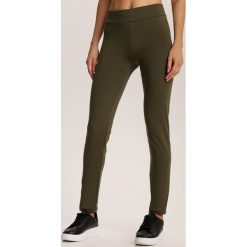 Khaki Legginsy Grynielle. Brązowe legginsy damskie Renee, s, bez wzorów. Za 39,99 zł.