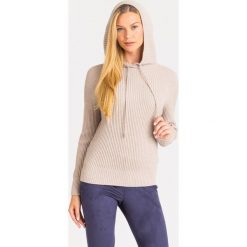 SWETER AFONA MAX MARA. Brązowe swetry damskie Max Mara Leisure, xs, bez wzorów, z wełny, bez rękawów, z kapturem. Za 917,40 zł.