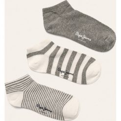 Pepe Jeans - Stopki Eleanor (3-pack). Białe skarpetki damskie Pepe Jeans, bez wzorów, z elastanu. Za 49,90 zł.