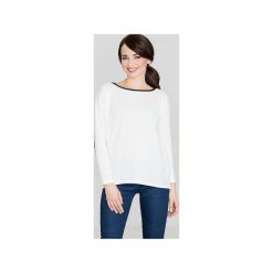 Sweter K118 Ecru. Brązowe swetry damskie Lenitif, l, bez wzorów, ze skóry, z długim rękawem, długie, bez kaptura. Za 79,00 zł.
