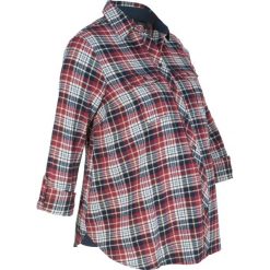 Bluzka ciążowa, z flaneli bawełnianej w kratę bonprix bordowo-ciemnoniebieski w kratę. Czerwone bluzki ciążowe bonprix, z bawełny, moda ciążowa, z długim rękawem. Za 89,99 zł.