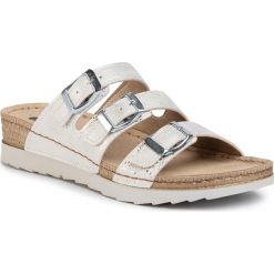 Klapki INBLU - OF586S01 Silver. Szare klapki damskie Inblu, bez wzorów, ze skóry ekologicznej, bez obcasa. Za 89,99 zł.