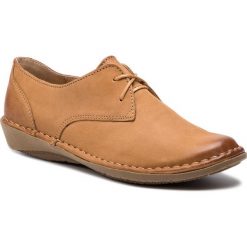 Półbuty LASOCKI - ISKRA-06 Camel. Pomarańczowe półbuty damskie Lasocki, na co dzień, bez wzorów, ze skóry, bez obcasa, na płaskiej podeszwie, bez zapięcia. Za 149,99 zł.