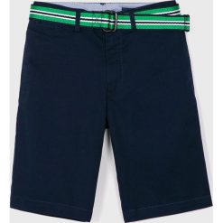 Polo Ralph Lauren - Szorty dziecięce 134-158 cm. Niebieskie spodenki chłopięce Polo Ralph Lauren, w paski, z elastanu, casualowe. W wyprzedaży za 199,90 zł.