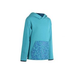 Bluza ciepła z kapturem. Niebieskie bluzy dziewczęce DOMYOS, z kapturem. W wyprzedaży za 29,99 zł.