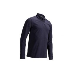 Koszulka polo do golfa męska. Niebieskie koszulki męskie INESIS, s, bez wzorów, z bawełny, z długim rękawem. Za 49,99 zł.