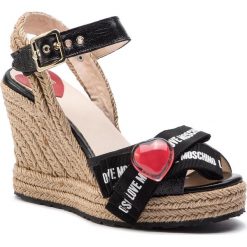 Espadryle LOVE MOSCHINO - JA1631AI07JH200A Nero. Czarne espadryle damskie Love Moschino, bez wzorów, ze skóry, bez obcasa, na obcasie. W wyprzedaży za 529,00 zł.