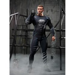 Rashguard długi rękaw SKULL. Koszulki męskie FJ!, m, z nadrukiem, z elastanu, bez kołnierzyka, z długim rękawem, długie. W wyprzedaży za 156,75 zł.