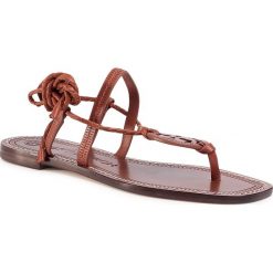 Sandały TORY BURCH - Miller Braided Ankle 63393 Dark Ambra/Dark Ambra 902. Pomarańczowe klapki damskie Tory Burch, bez wzorów, ze skóry, bez obcasa. W wyprzedaży za 779,00 zł.