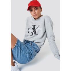 Calvin Klein Bluza Core Monogram Logo - Grey. Szare bluzy damskie Calvin Klein. Za 404,95 zł.