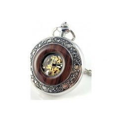 ELEGANCJA W DREWNIE III (SILVER) BLACK DIAL. Pomarańczowe zegarki męskie Drobiny czasu, srebrne. Za 229,00 zł.