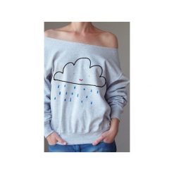 Chmurka szara gruba podszyty dekolt z. Szare bluzy damskie One mug a day, s, z nadrukiem, z bawełny, bez rękawów, bez kaptura. Za 139,00 zł.