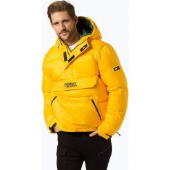 Tommy Jeans - Męska kurtka pikowana, żółty. Żółte kurtki męskie Tommy Jeans, xxl, bez wzorów, z jeansu, klasyczne, bez kaptura. Za 699,95 zł.