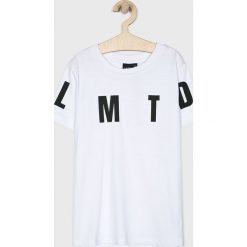 Lmtd - T-shirt dziecięcy 134-176 cm. Białe t-shirty chłopięce LMTD, z nadrukiem, z bawełny, bez rękawów. W wyprzedaży za 39,90 zł.