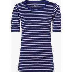 Marc Cain Collections - T-shirt damski, niebieski. Niebieskie t-shirty damskie Marc Cain Collections, w paski, z bawełny, eleganckie, bez kołnierzyka. Za 299,95 zł.