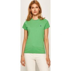 Polo Ralph Lauren - T-shirt. Zielone bluzki damskie Polo Ralph Lauren, s, bez wzorów, z bawełny, z okrągłym kołnierzem. W wyprzedaży za 199,90 zł.