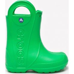 Crocs - Kalosze dziecięce. Zielone kalosze chłopięce marki Crocs, z materiału. Za 129,90 zł.