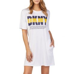 Koszula nocna DKNY 12319475. Koszule nocne damskie DKNY New York, bez wzorów, bez kołnierzyka, bez rękawów. Za 329,00 zł.