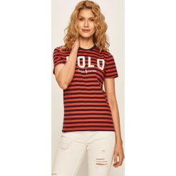 Polo Ralph Lauren - T-shirt. Niebieskie bluzki damskie Polo Ralph Lauren, s, bez wzorów, z bawełny, z okrągłym kołnierzem, z krótkim rękawem. Za 339,90 zł.