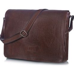 Torba męska na ramię listonoszka Solier S11 brązowa vintage - Brązowy Vintage. Pomarańczowe torby męskie skórzane Solier, bez wzorów, ze skóry ekologicznej, klasyczne. Za 139,99 zł.