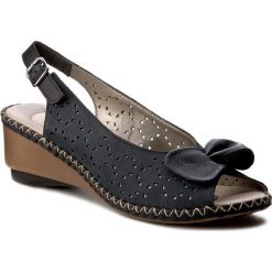 Sandały RIEKER - 66178-14 Blue. Niebieskie klapki damskie marki Rieker, z aplikacjami, ze skóry ekologicznej, bez obcasa, na obcasie. Za 239,00 zł.