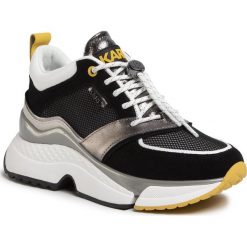 Sneakersy KARL LAGERFELD - KL61612 Dk Grey Ltr & Txt W/Yell. Czarne półbuty damskie KARL LAGERFELD, z zamszu. Za 1119,00 zł.