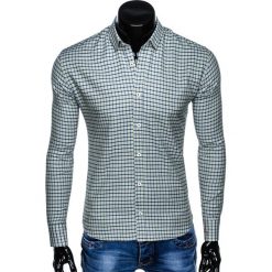 KOSZULA MĘSKA W KRATĘ Z DŁUGIM RĘKAWEM K439 - ZIELONA. Zielone koszule męskie marki Ombre Clothing, s, z bawełny, z długim rękawem. Za 39,00 zł.