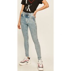 G-Star Raw - Jeansy Lhana. Niebieskie rurki damskie G-Star RAW, bez wzorów, z bawełny, z podwyższonym stanem. W wyprzedaży za 379,90 zł.