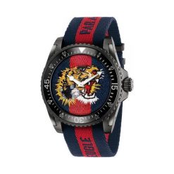 GUCCI PROMOCJA ZEGAREK DIVE YA136215. Czerwone zegarki męskie GUCCI. W wyprzedaży za 4310,00 zł.