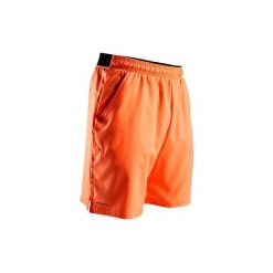 Spodenki tenis Dry 500 męskie. Pomarańczowe spodenki sportowe męskie ARTENGO, xl, bez wzorów, z poliesteru, sportowe, tenisowe. Za 34,99 zł.