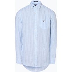 Gant - Męska koszula lniana, niebieski. Niebieskie koszule męskie GANT, xl, bez wzorów, ze lnu, klasyczne, z klasycznym kołnierzykiem, bez rękawów. Za 499,95 zł.