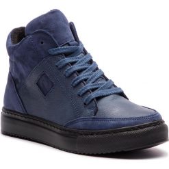 Sneakersy NAGABA - 013 Granat. Niebieskie półbuty damskie marki Nagaba, na co dzień, bez wzorów, ze skóry, bez obcasa, na płaskiej podeszwie, bez zapięcia. W wyprzedaży za 249,00 zł.