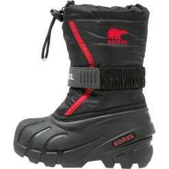 Sorel FLURRY Śniegowce black/bright red. Czarne kozaki dziewczęce Sorel, z tworzywa sztucznego. Za 229,00 zł.