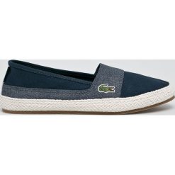 Lacoste - Espadryle. Niebieskie espadryle damskie marki Lacoste, z gumy. W wyprzedaży za 269,90 zł.