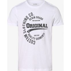 Tom Tailor Denim - T-shirt męski, biały. Białe t-shirty męskie TOM TAILOR DENIM, xl, z nadrukiem, z bawełny, bez kołnierzyka. Za 39,95 zł.