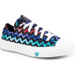 Trampki CONVERSE - Ctas Ox 567102C Black/Peony Pink/Rapid Teal. Czarne półbuty damskie Converse, na co dzień, bez wzorów, z gumy, bez obcasa, bez zapięcia. Za 279,00 zł.